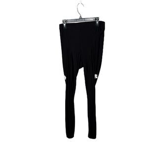 Descente Black Base Layer Activewear Pant Leggings Ankle zippers Size Large